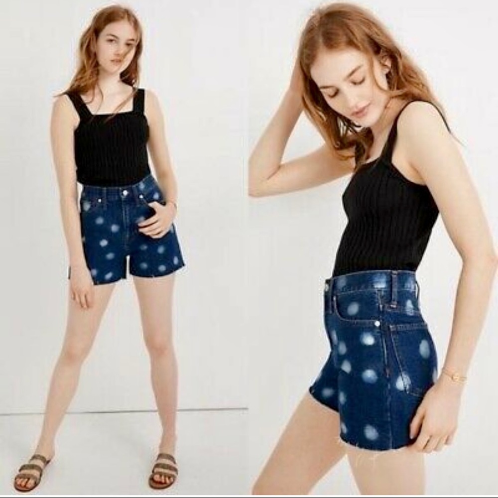 Madewell Women’s The Perfect Jean Short In Polka Dot Size 27